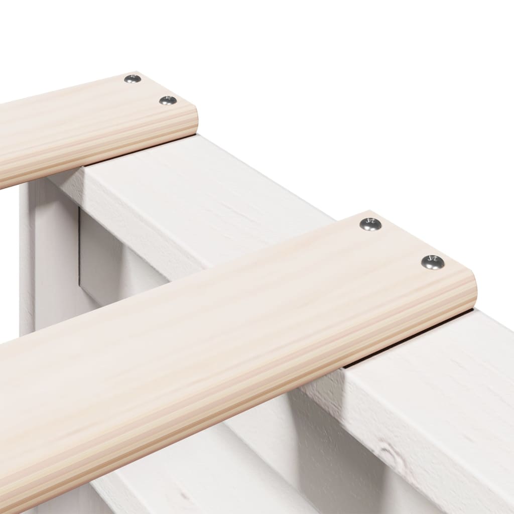 Bookcase Bed without Mattress White 90x190 cm Single Solid Wood Pine