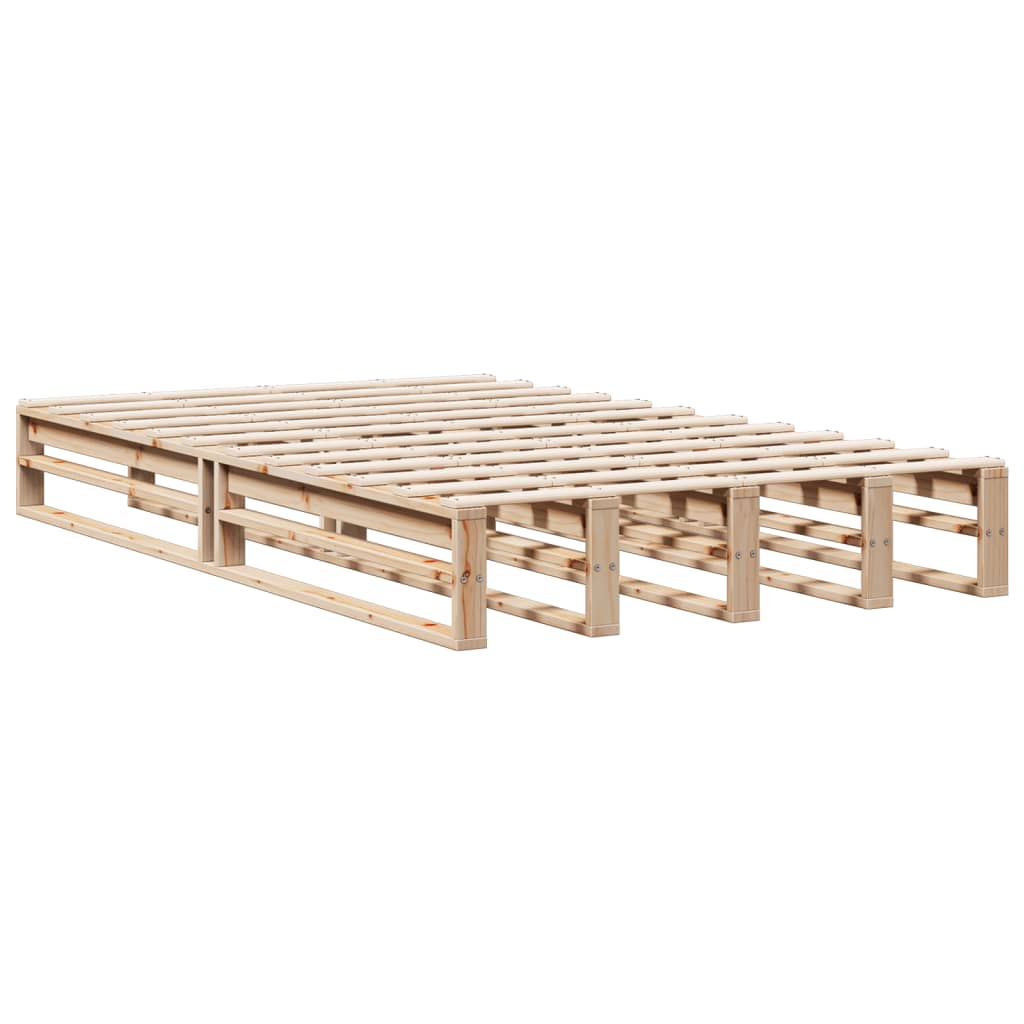 Bookcase Bed without Mattress 135x190 cm Double Solid Wood Pine