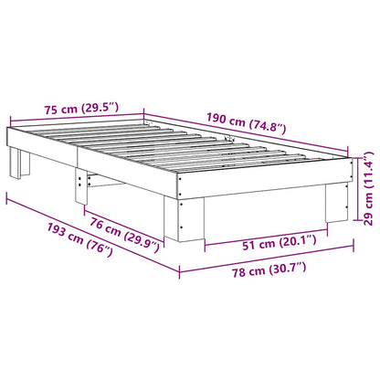 Bed Frame without Mattress 75x190 cm Small Single Solid Wood Oak