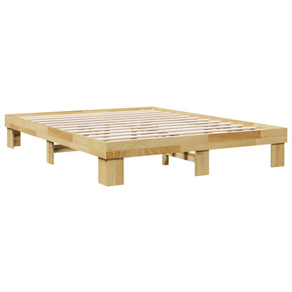 Bed Frame without Mattress 135x190 cm Solid Wood Oak