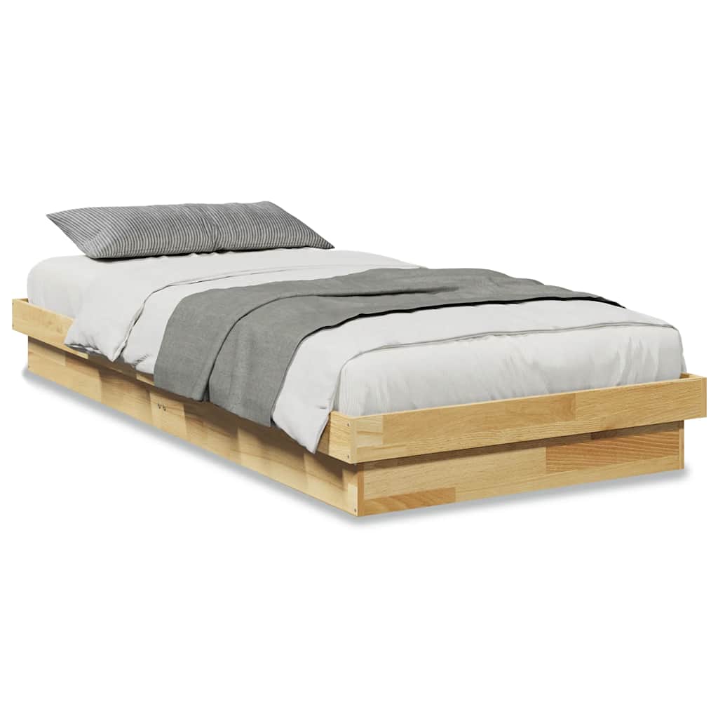 Bed Frame Without Mattress 100x200 cm Solid Oak Wood