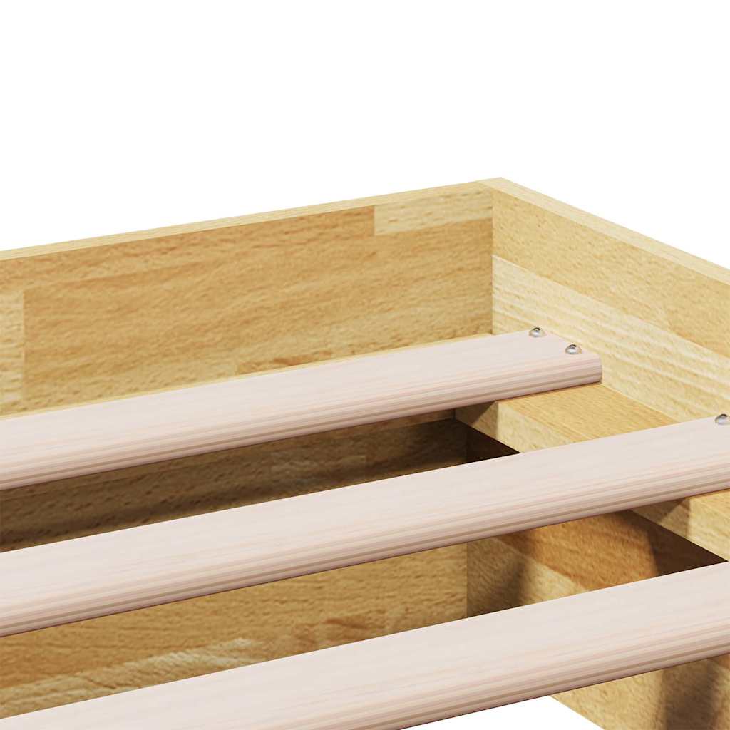 Bed Frame Without Mattress 75x190 cm Solid Oak Wood