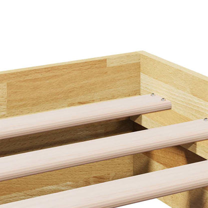 Bed Frame Without Mattress 75x190 cm Solid Oak Wood