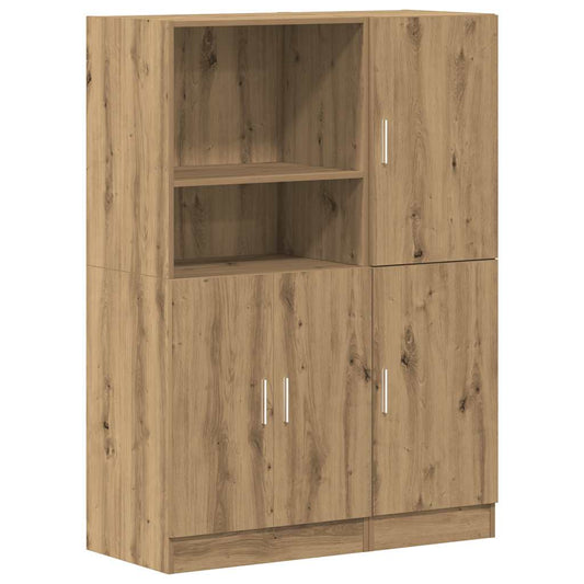 2 Piece Kitchen Cabinet Set Artisian Oak Engineered Wood