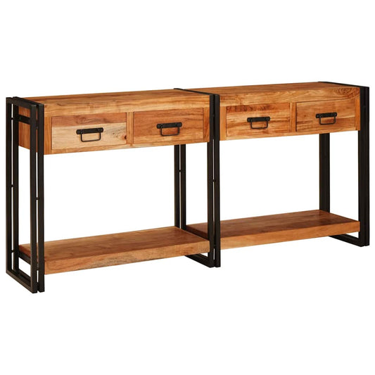 Console Tables 2 pcs Brown 161 x 33 x 75 cm Solid Acacia Wood