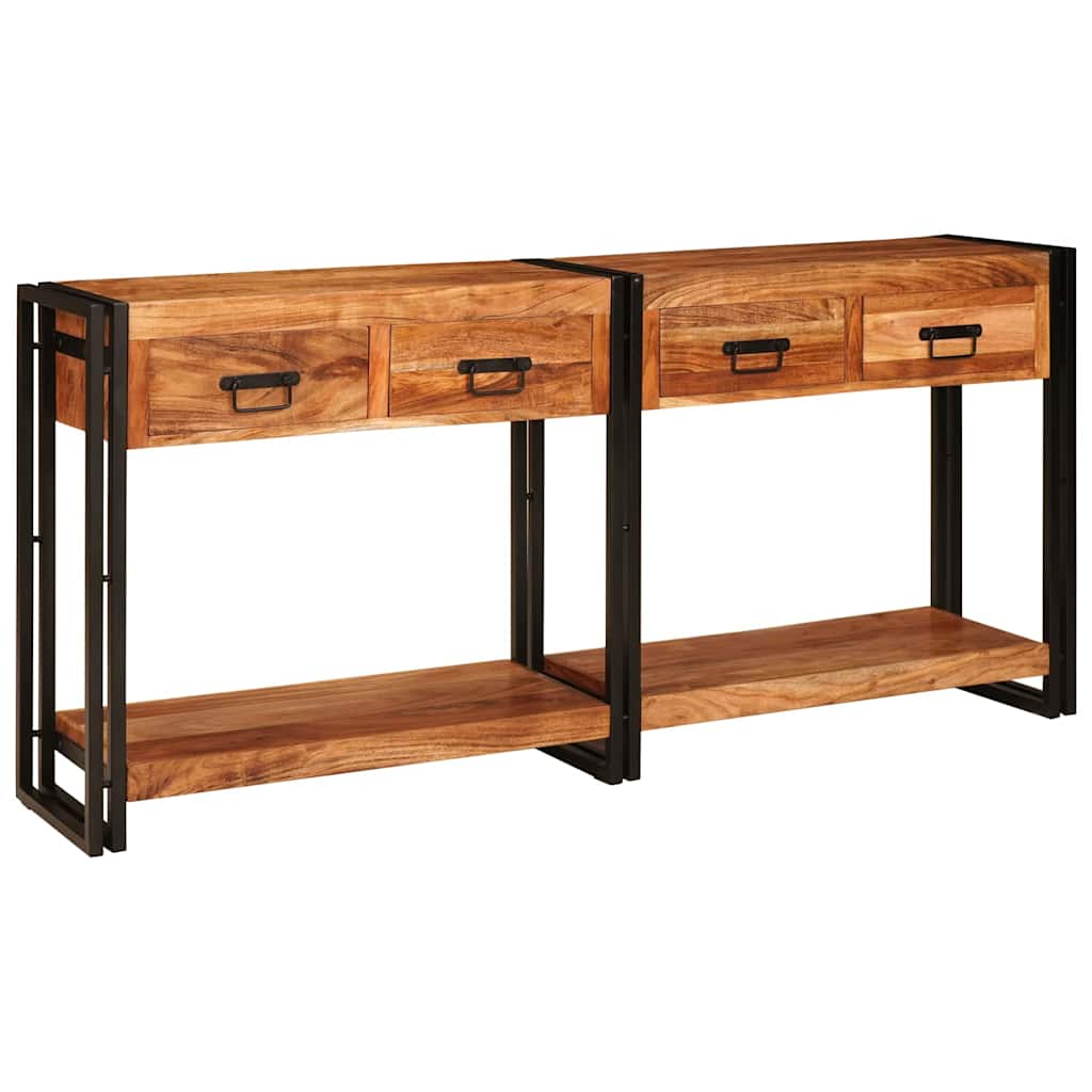 Console Tables 2 pcs Brown 161 x 33 x 75 cm Solid Acacia Wood
