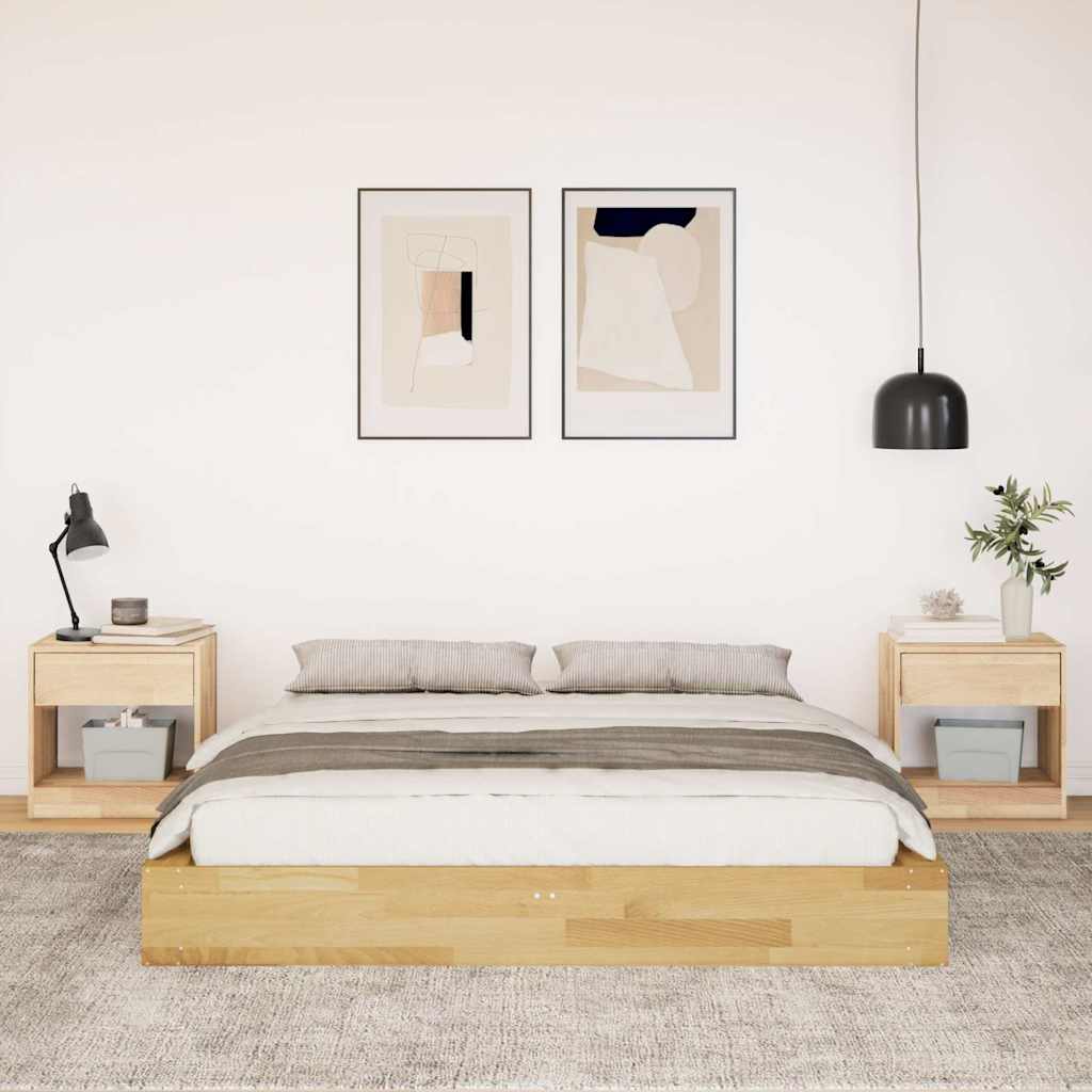 Bed Frame | Oak | Solid oak wood, Plywood | Double | Storage | Bed Frame