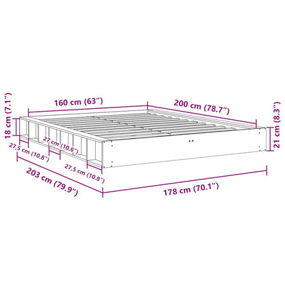 Bed Frame | Oak | Solid oak wood, Plywood | Double | Bed Frame