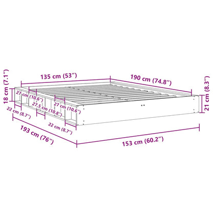 Bed Frame | Oak | Solid oak wood | Double | Rectangle | Rustic | Durable