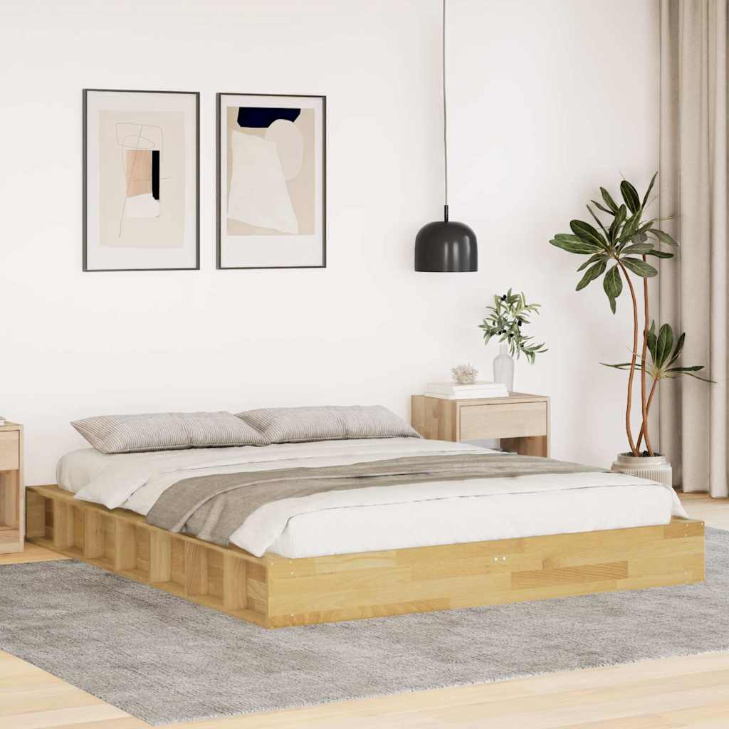 Bed Frame | Oak | Solid oak wood | Double | Rectangle | Rustic | Durable