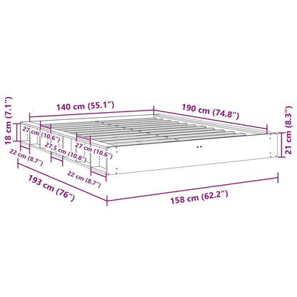 Bed Frame | Oak | Solid Oak Wood | Double | Bed Frame | Rectangular