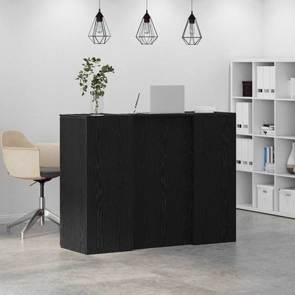 Reception Desk Black Oak 135x50x103.5 cm Engineered Wood