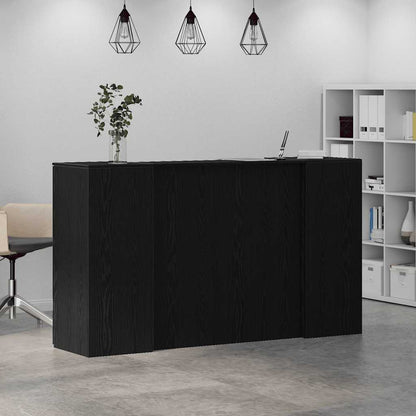 Reception Desk Black Oak 180x50x103.5 cm Engineered Wood