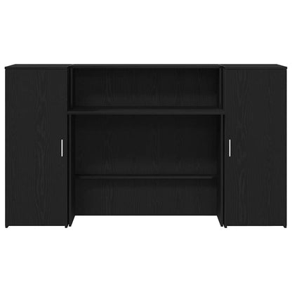 Reception Desk Black Oak 180x50x103.5 cm Engineered Wood