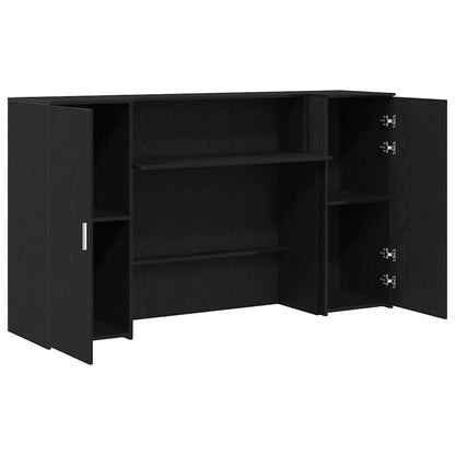 Reception Desk Black Oak 180x50x103.5 cm Engineered Wood