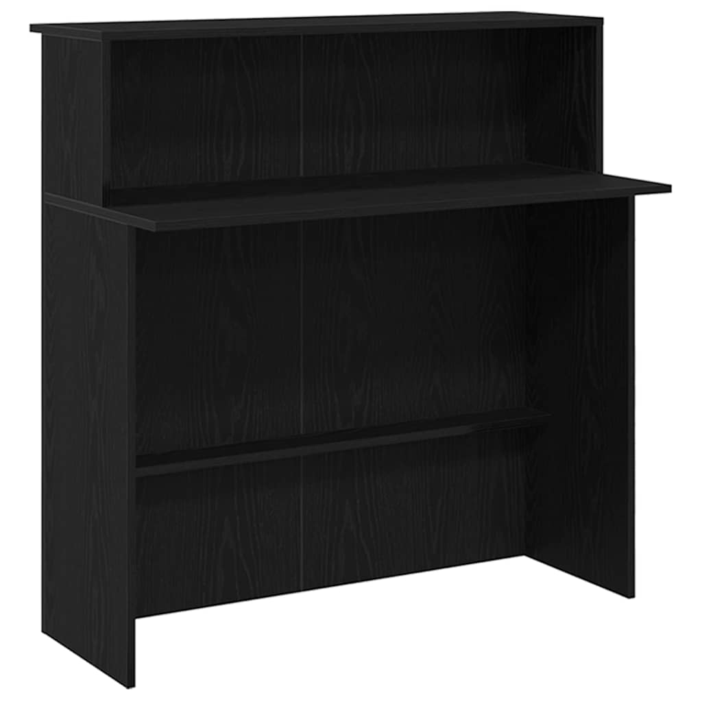 Reception Desk Black Oak 180x50x103.5 cm Engineered Wood