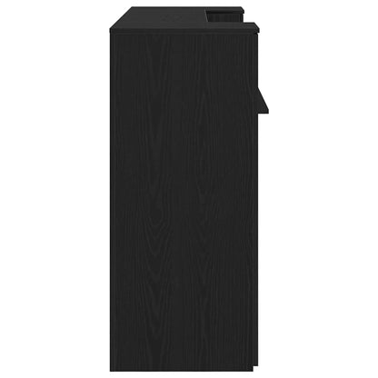 Reception Desk Black Oak 180x50x103.5 cm Engineered Wood