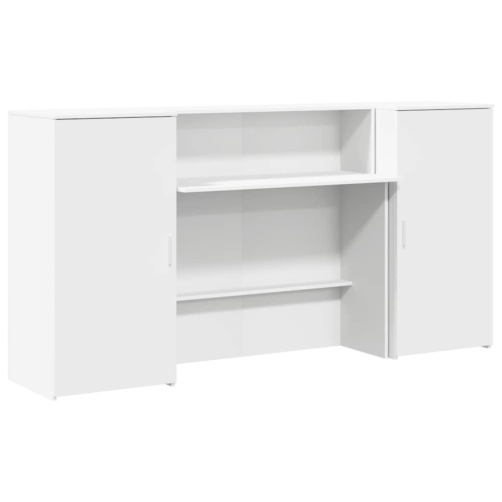 Reception Desk White 200x50x103.5 cm Engineered Wood