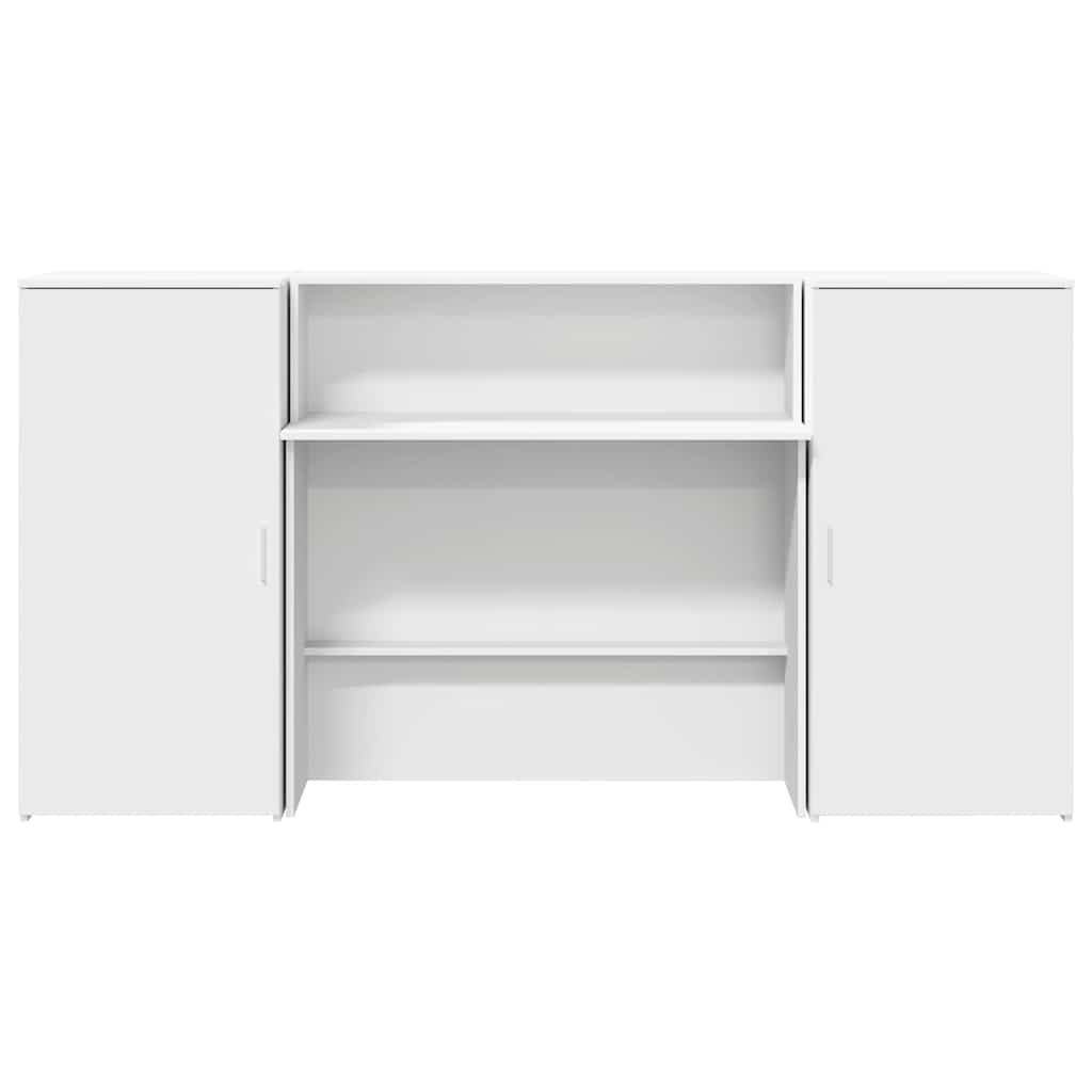 Reception Desk White 200x50x103.5 cm Engineered Wood