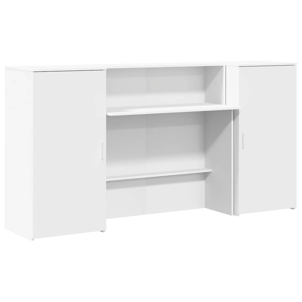 Reception Desk White 200x50x103.5 cm Engineered Wood