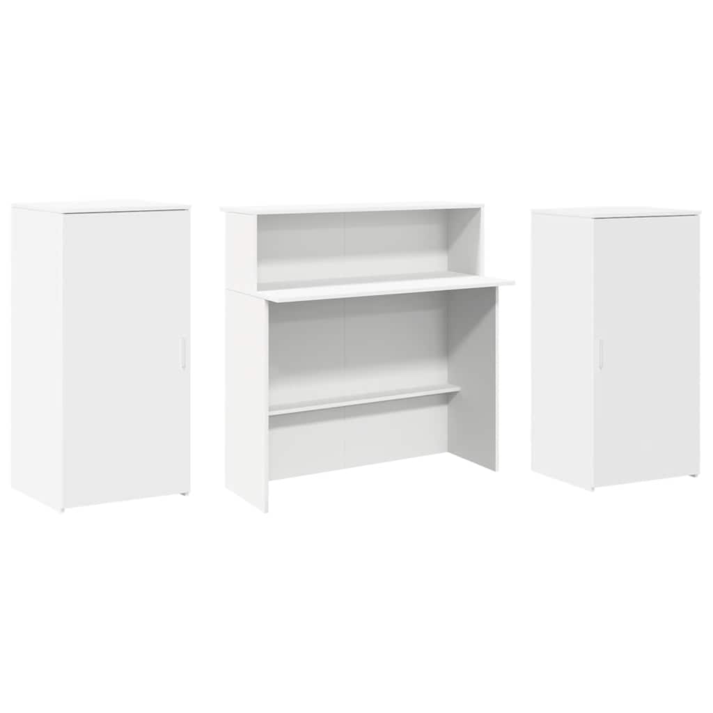 Reception Desk White 200x50x103.5 cm Engineered Wood