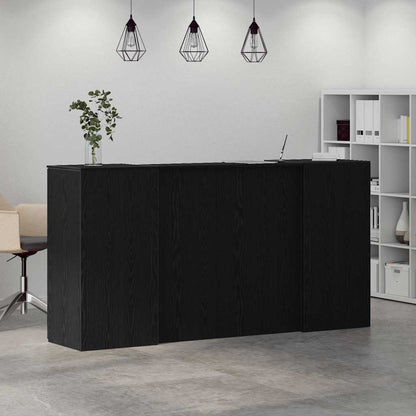 Reception Desk Black Oak 200x50x103.5 cm Engineered Wood