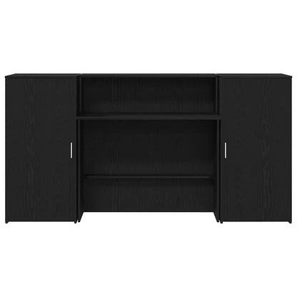 Reception Desk Black Oak 200x50x103.5 cm Engineered Wood