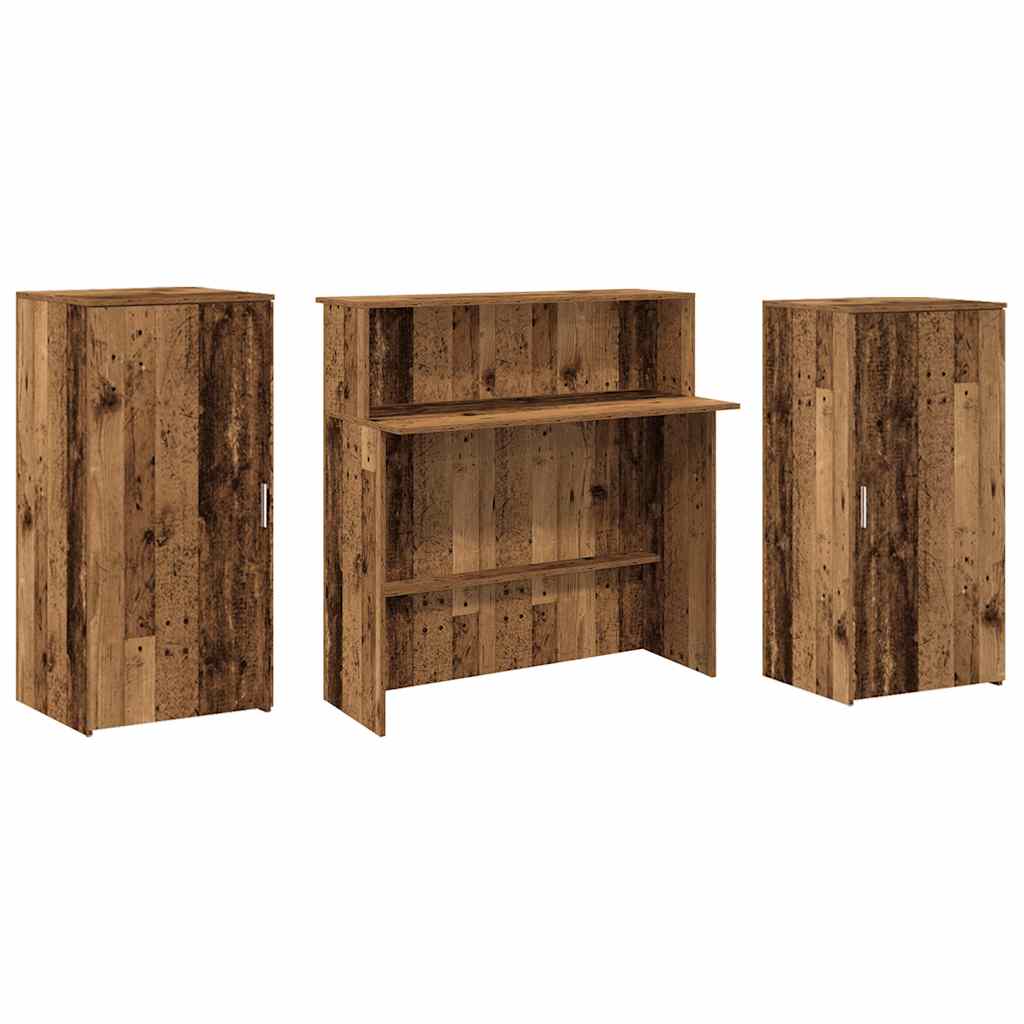 Reception Desk Old Wood 200x50x103.5 cm Engineered Wood