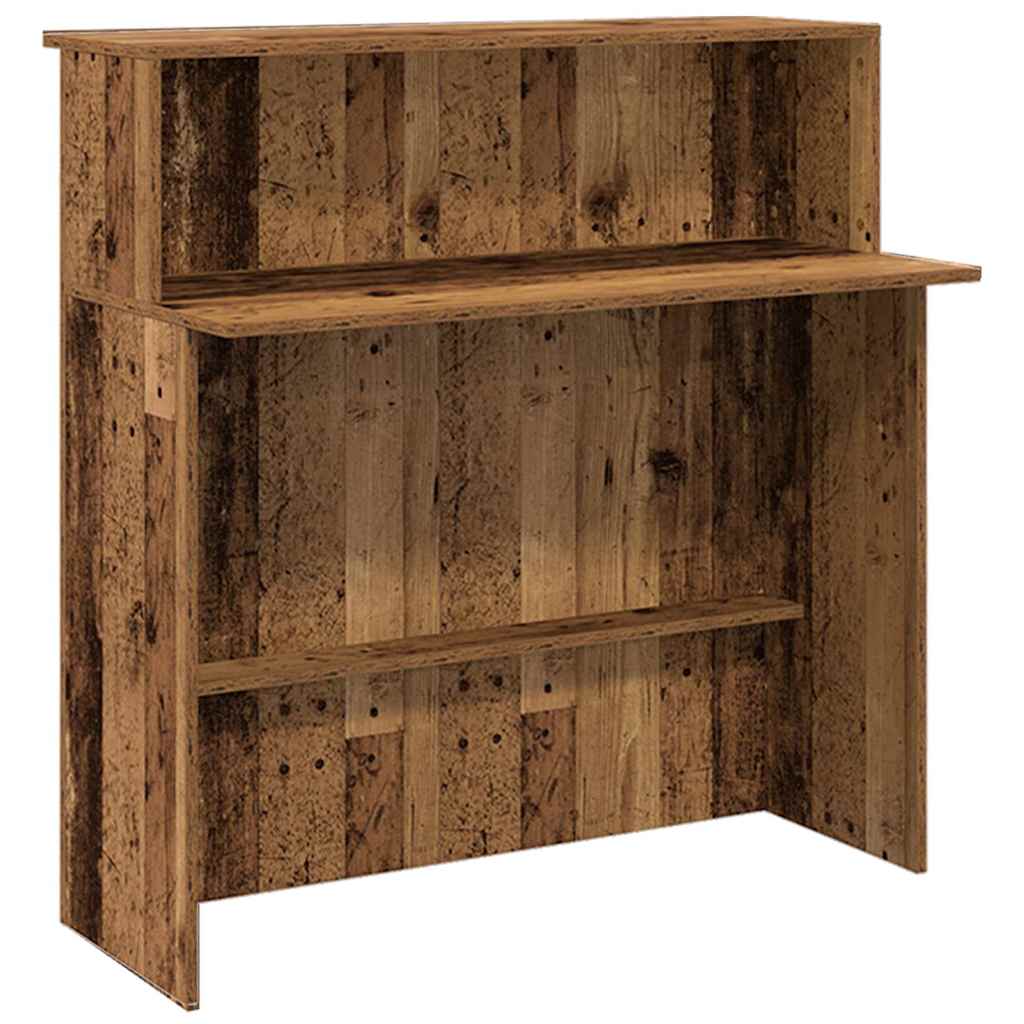 Reception Desk Old Wood 200x50x103.5 cm Engineered Wood