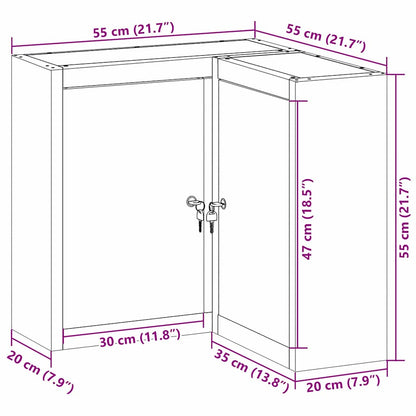 Tool Cabinet with Shelf with Lock Red and Grey 55 x 55 x 55 cm