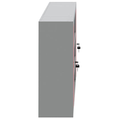 Tool Cabinet with Shelf with Lock Red and Grey 150 x 20 x 55 cm