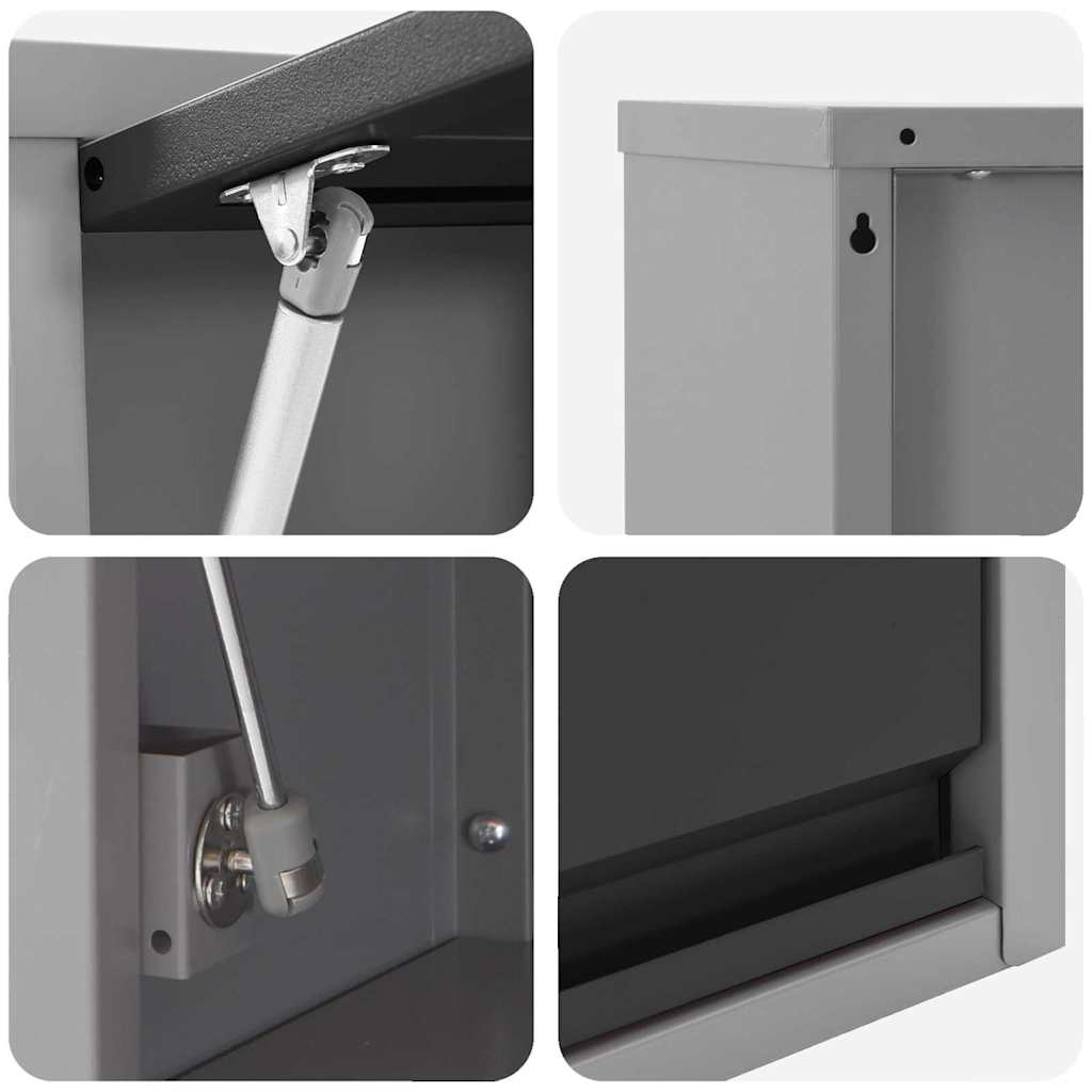 Tool Cabinet with Storage Black and Grey 50 x 25 x 35 cm