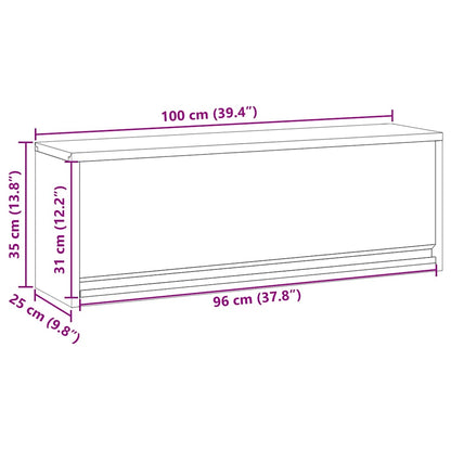 Tool Cabinet with Storage Black and Grey 100 x 25 x 35 cm