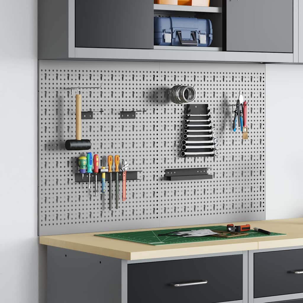 Tool Wall Panel 2 pcs Grey 100 x 1 x 60 cm