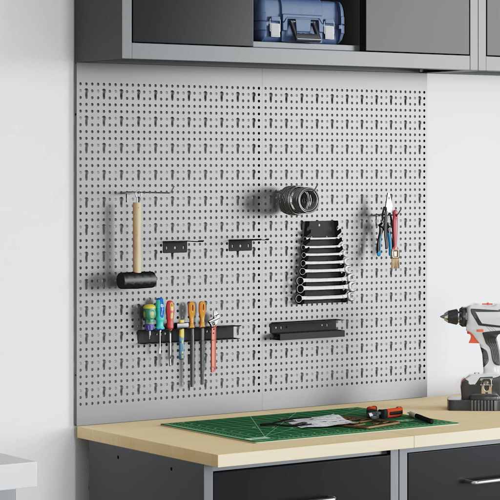 Tool Wall Panel 2 pcs Grey 100 x 1 x 80 cm