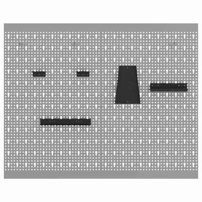 Tool Wall Panel 2 pcs Grey 100 x 1 x 80 cm