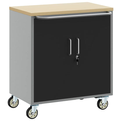 Trolley Rolling Workbench Black and Grey 75 x 45 x 85 cm