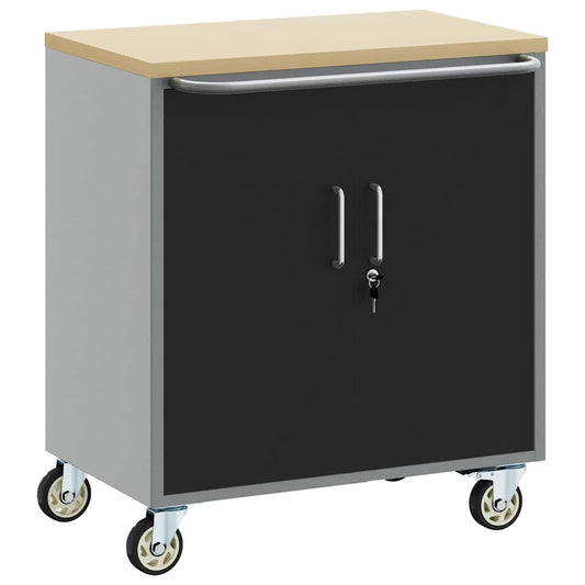 Trolley Rolling Workbench Black and Grey 75 x 45 x 85 cm
