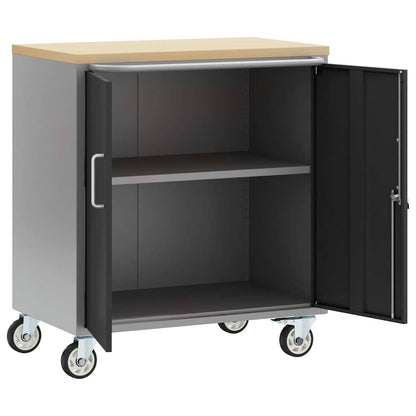 Trolley Rolling Workbench Black and Grey 75 x 45 x 85 cm