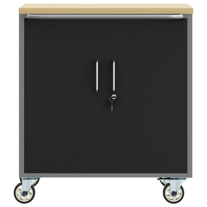 Trolley Rolling Workbench Black and Grey 75 x 45 x 85 cm
