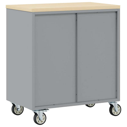 Trolley Rolling Workbench Red and Grey 75 x 45 x 85 cm