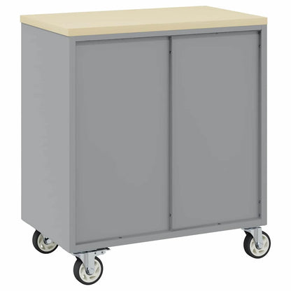 Trolley Rolling Workbench Red and Grey 75 x 45 x 85 cm