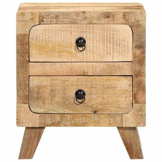Bedside Cabinet 2 pcs 40x32x46 cm Solid Wood Rough Mango