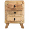 Bedside Cabinet 2 pcs 37x32x50 cm Solid Wood Rough Mango