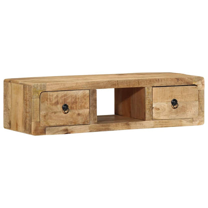 Wall-mounted TV Cabinet 100x32x25 cm Solid Wood Rough Mango