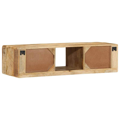 Wall-mounted TV Cabinet 100x32x25 cm Solid Wood Rough Mango