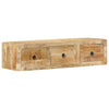 Wall-mounted TV Cabinet 100x32x25 cm Solid Wood Rough Mango