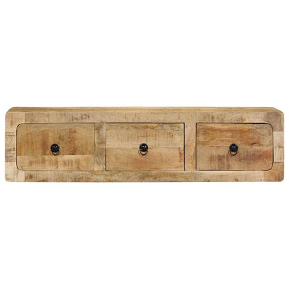 Wall-mounted TV Cabinet 100x32x25 cm Solid Wood Rough Mango