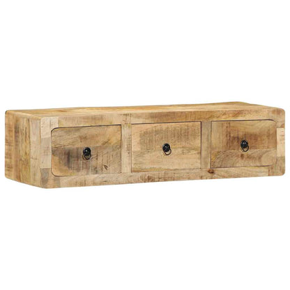 Wall-mounted TV Cabinet 100x32x25 cm Solid Wood Rough Mango