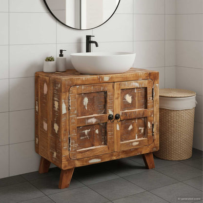 Bathroom Cabinet Solid Reclaim wood and Engineered wood